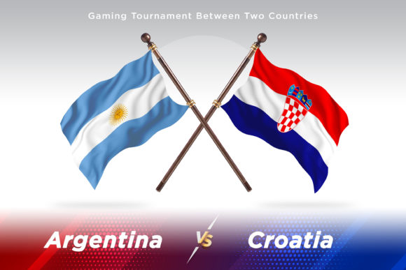 Argentina Versus Croatia Two Flags Design