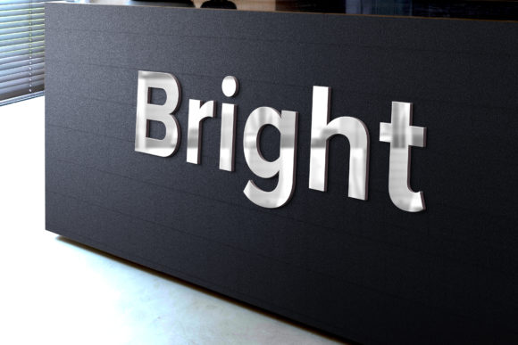Enhancing Brand Identity with Metallic Logo on Office Reception – A Modern Design Solution