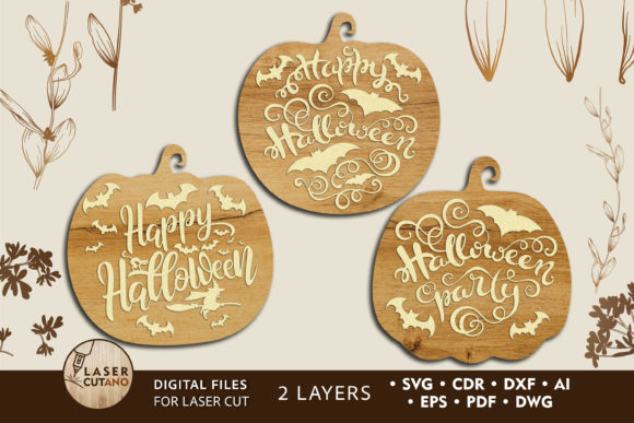 Halloween Pumpkin Layered Laser Cut File: A Creative DIY Craft for Fall Decor