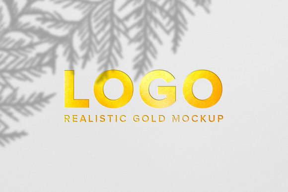 Luxury Gold Logo Mockup in White Paper