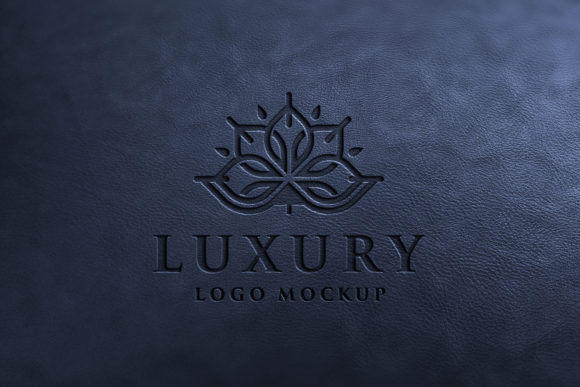 Luxury Logo Mockup in Black Leather: A Powerful Tool for Professional Presentations