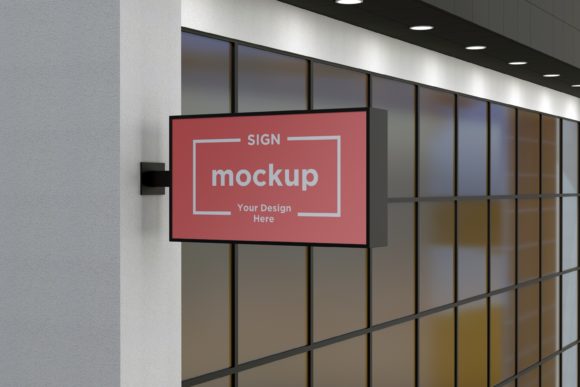 Rectangular Wall Mount Sign Mockup: A Strategic Tool for Presenting Design with Precision