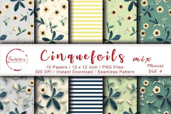 Scrapbooking Floral Pattern Cinquefoils: A Versatile Design Resource for Creative Projects
